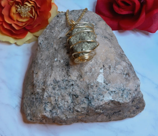 Gold Pyrite Necklace