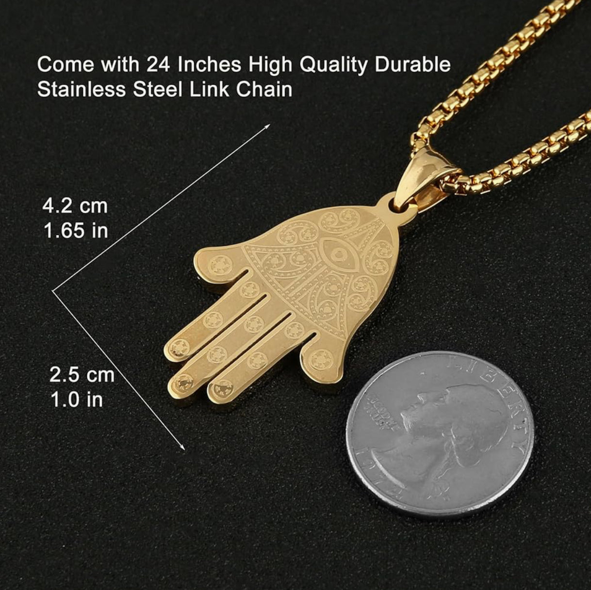 Gold Hamsa Hand Necklace