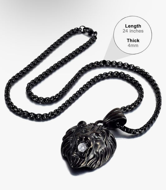 Black Lion Head Necklace