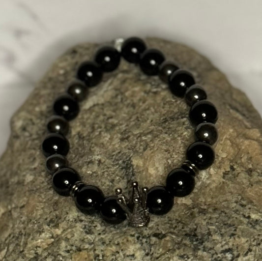 Black Onyx Crown Bracelet
