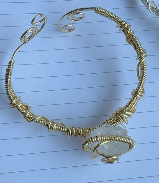 Clear Quartz Wire Wrapped Bracelet