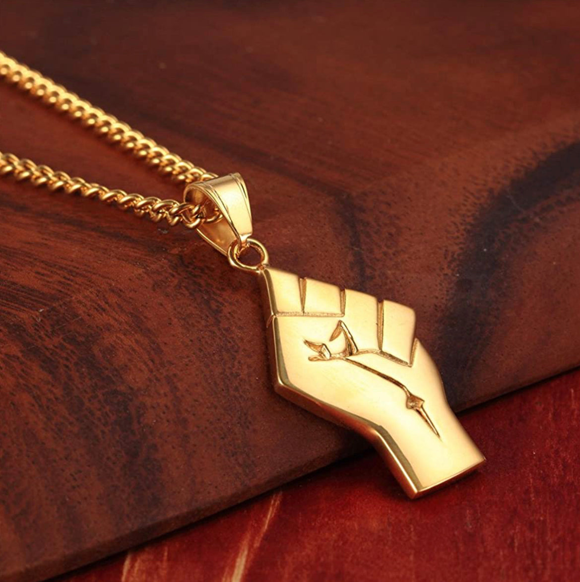 Gold Fist Necklace