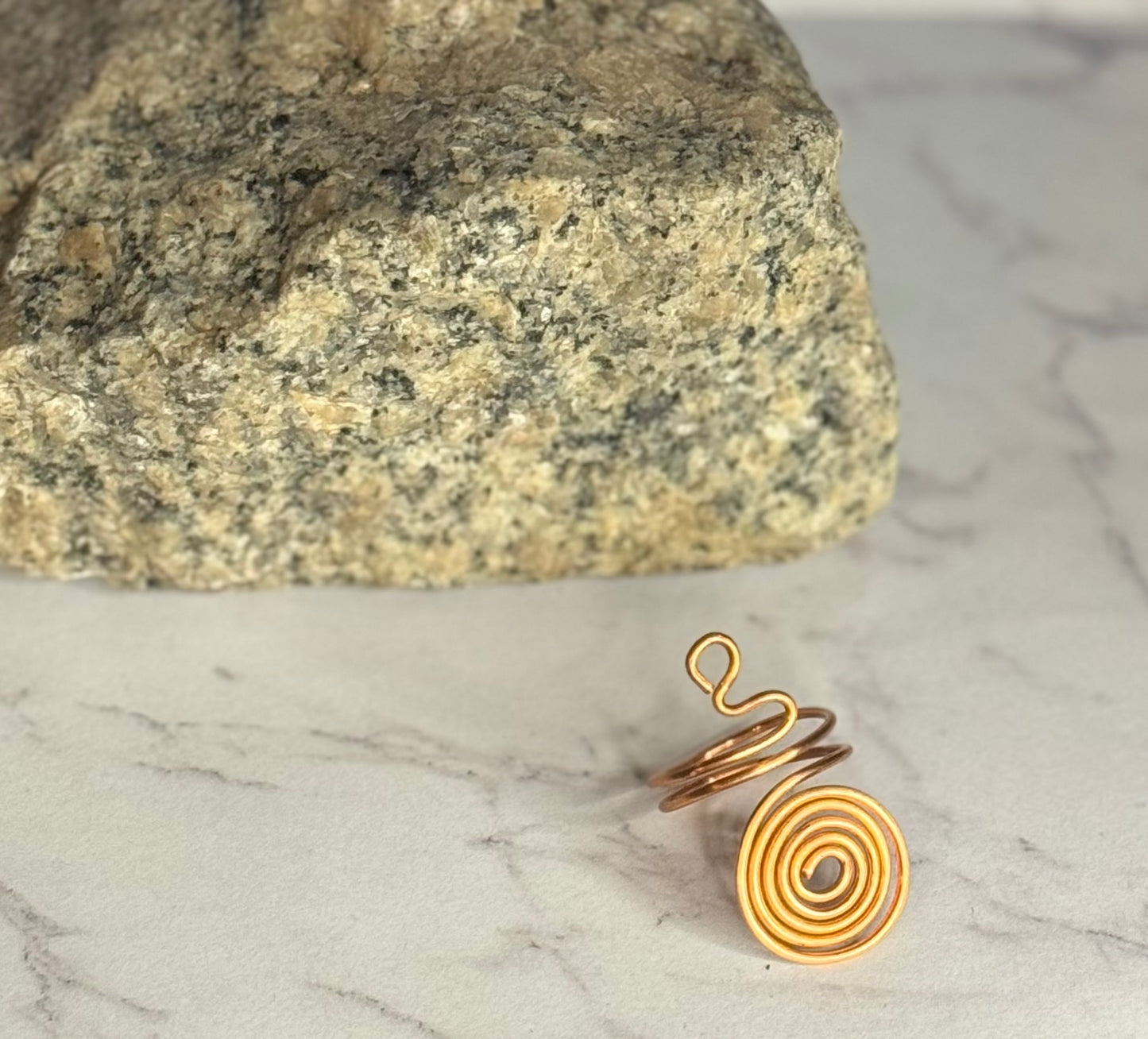 Spiral Ring In Gold Copper and Silver