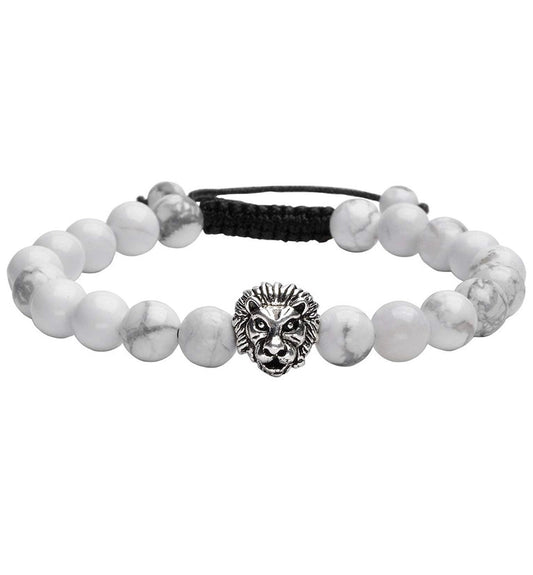 Howlite Lion Head Bracelet