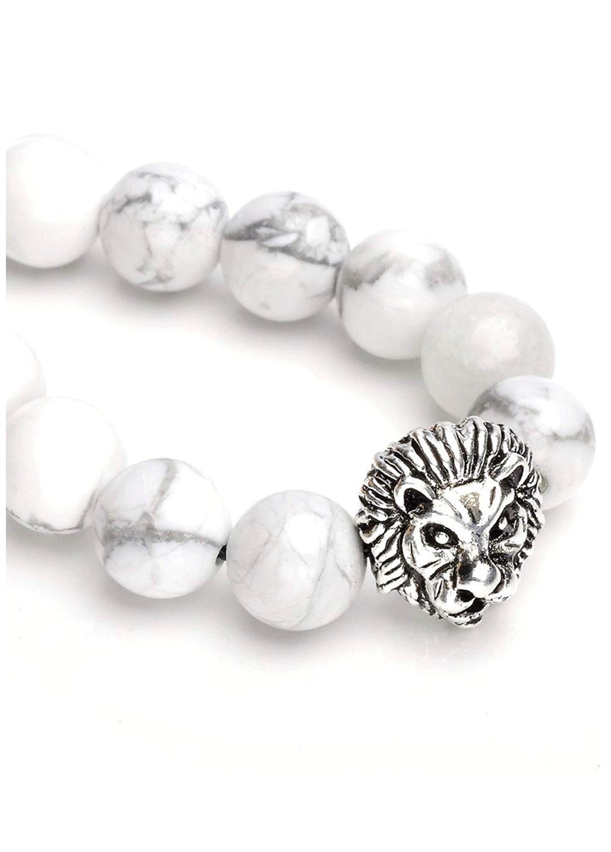 Howlite Lion Head Bracelet
