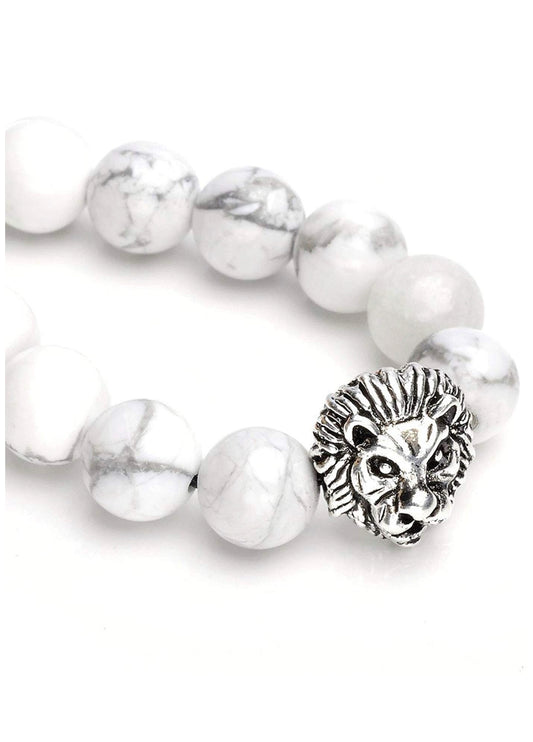 Howlite Lion Head Bracelet