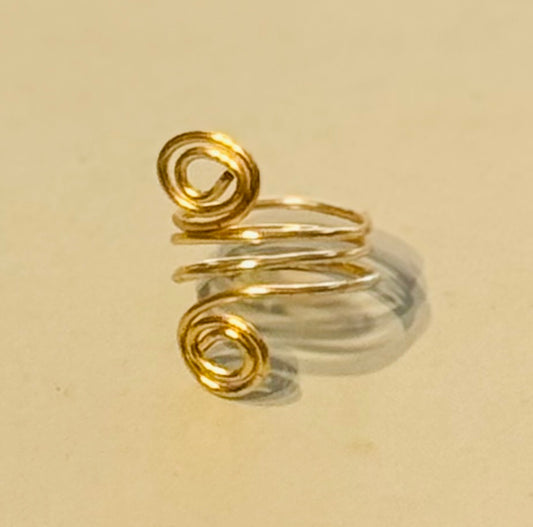 Gold Double Spiral Ring