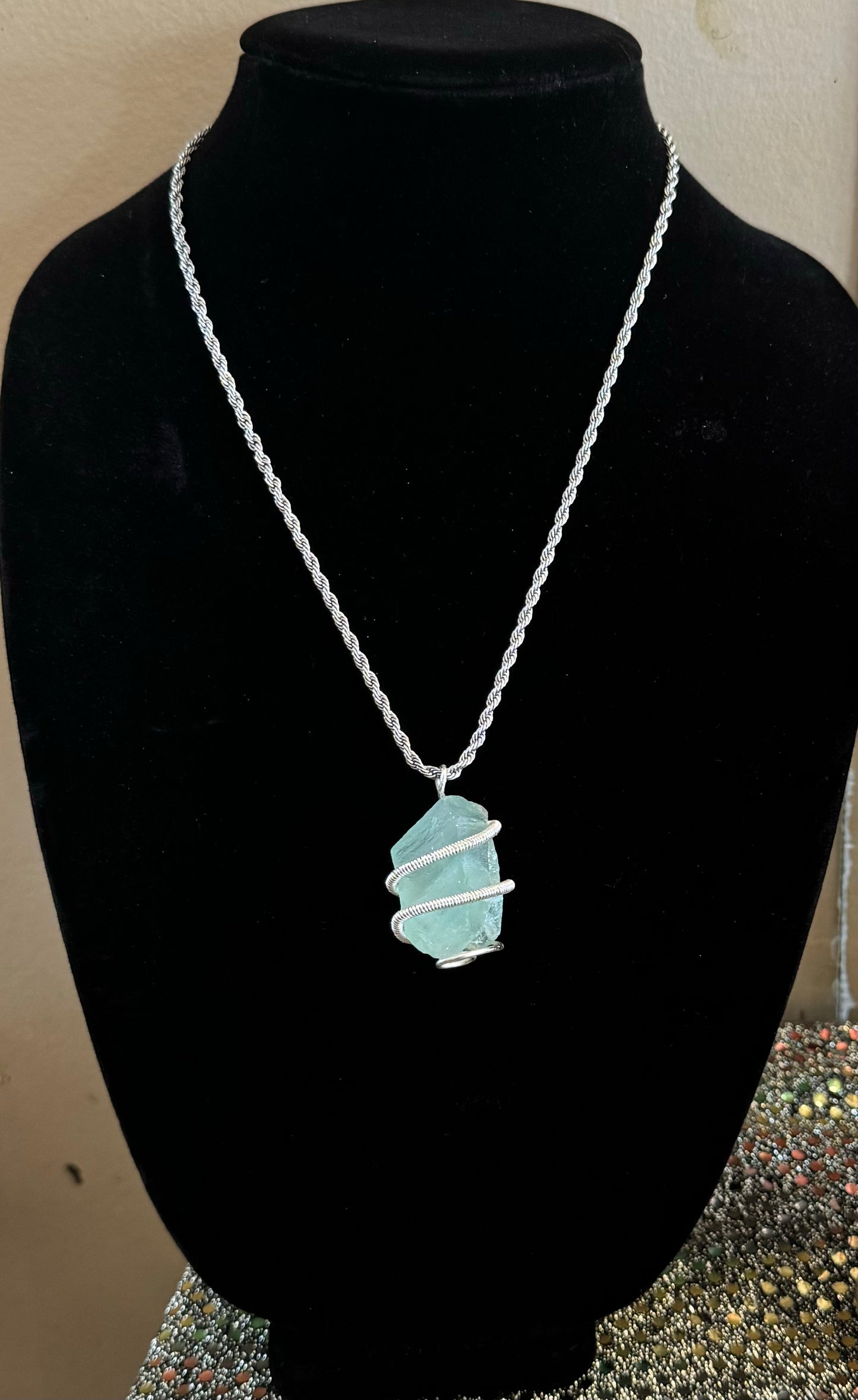 Silver Aquamarine Necklace