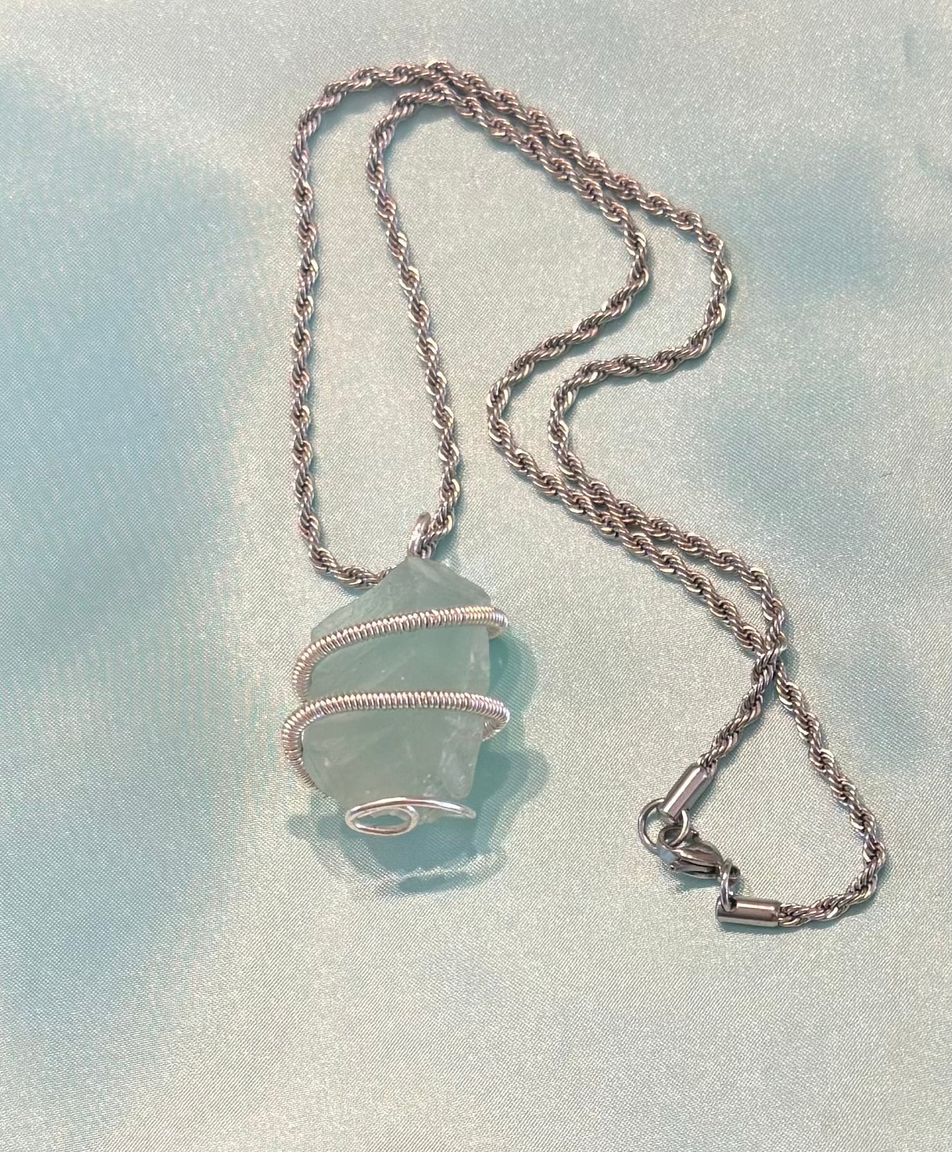 Silver Aquamarine Necklace