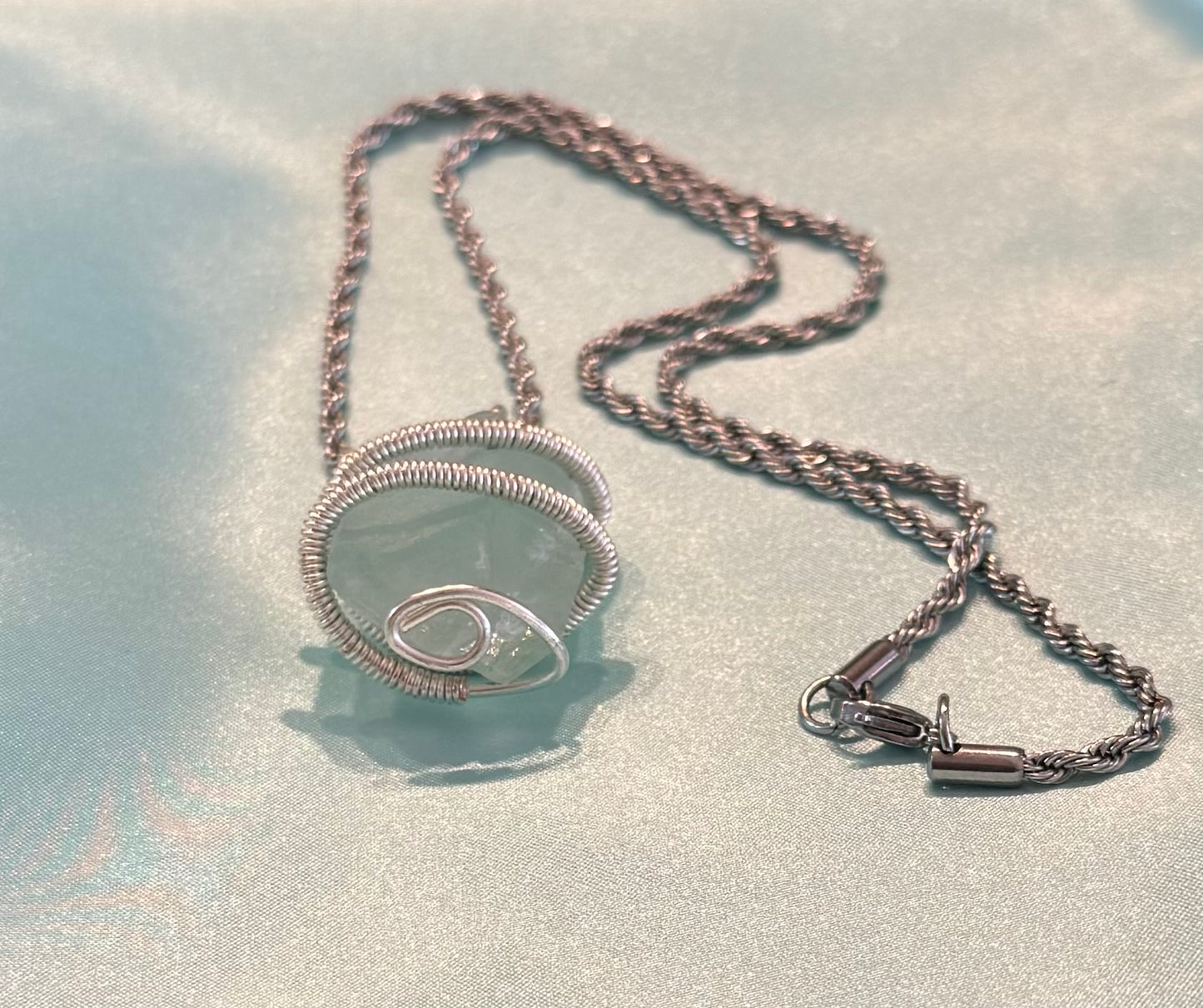 Silver Aquamarine Necklace