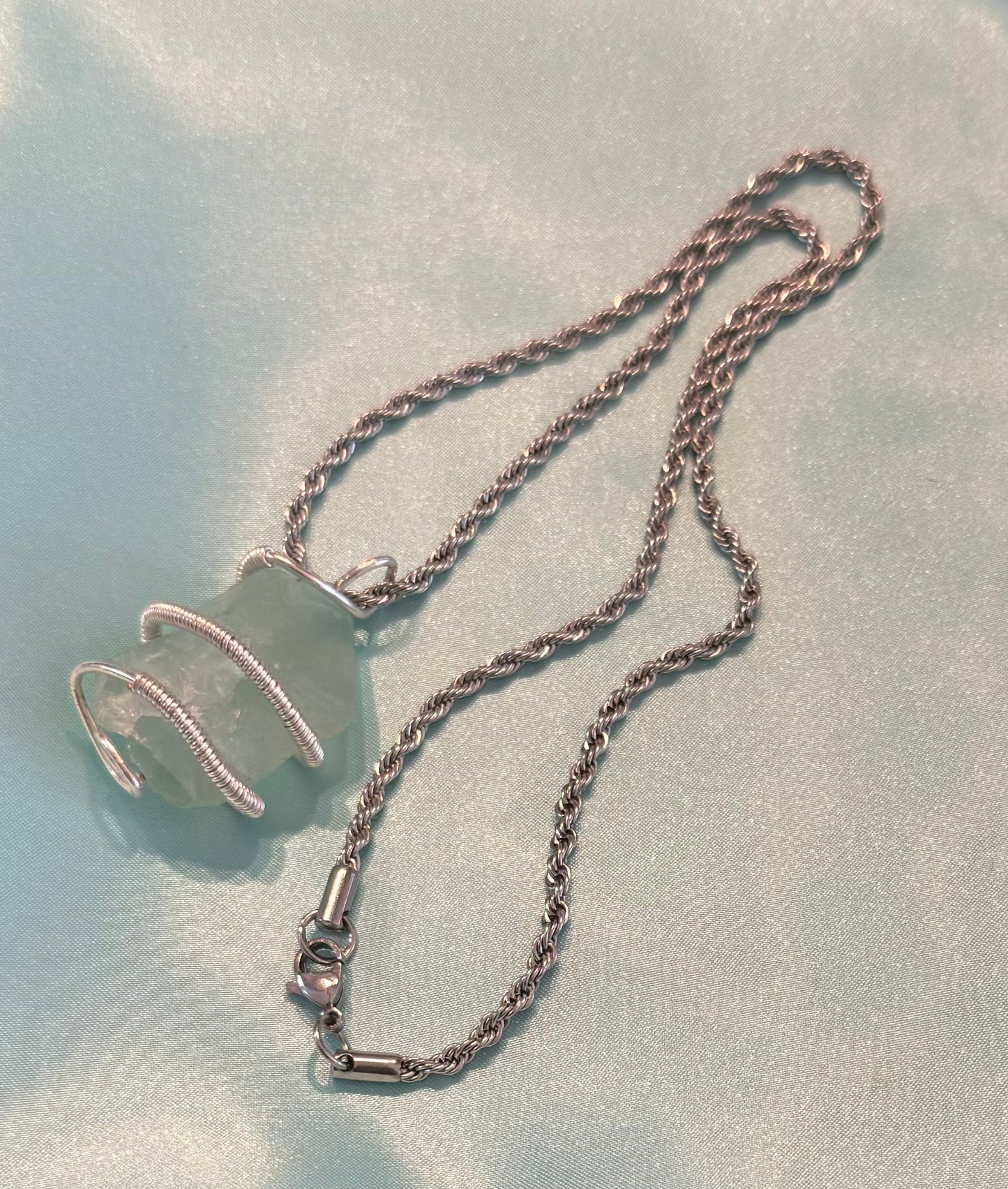 Silver Aquamarine Necklace