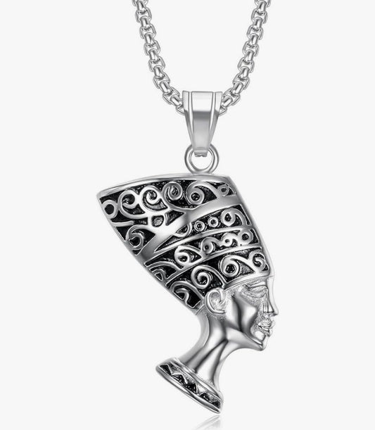Silver Nefertiti Necklace
