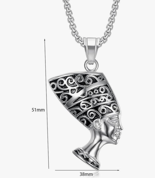 Silver Nefertiti Necklace