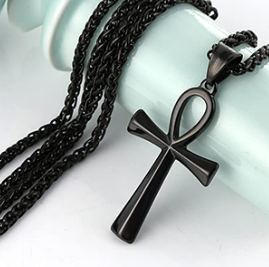 Black Ankh Necklace