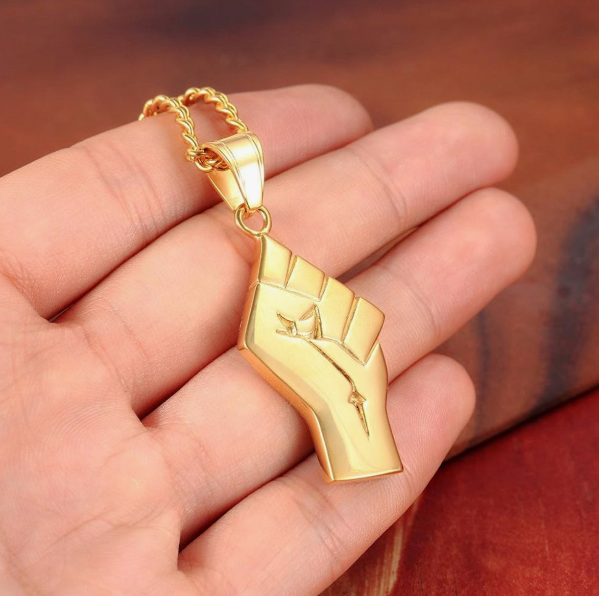 Gold Fist Necklace