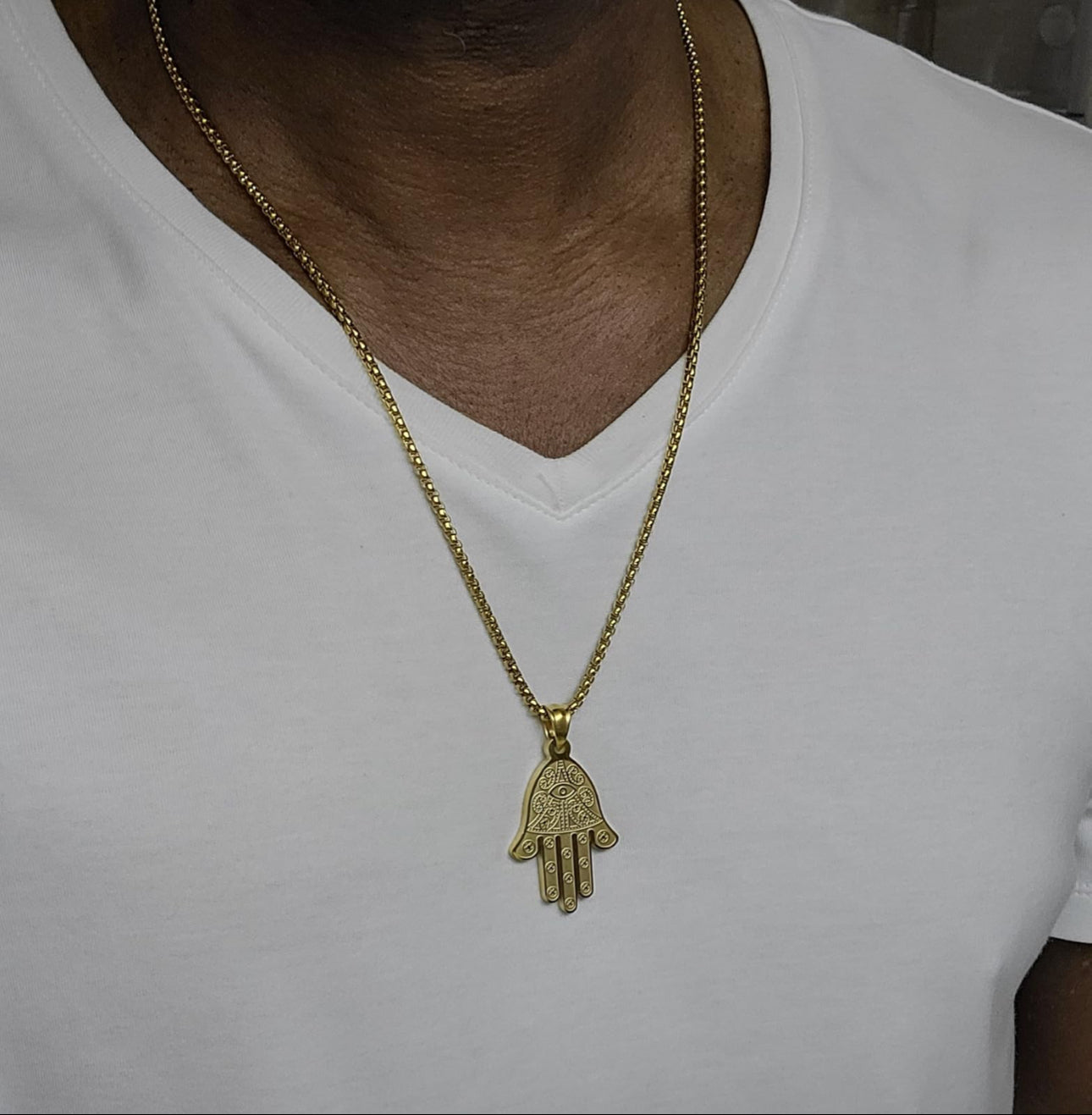 Gold Hamsa Hand Necklace