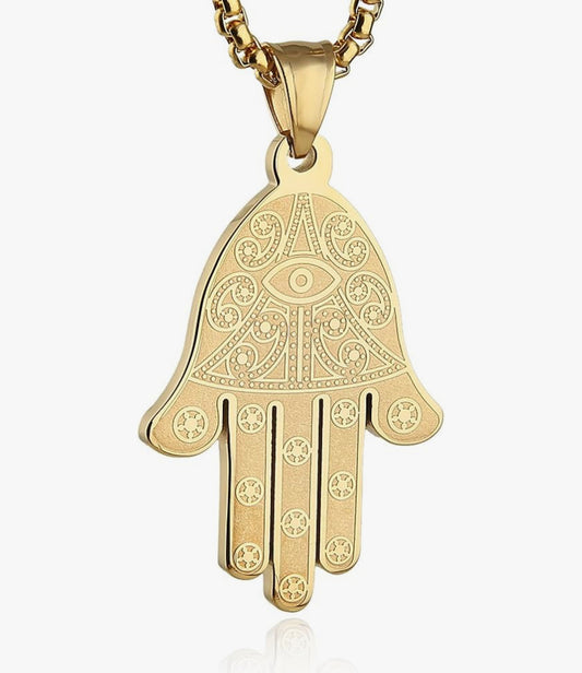 Gold Hamsa Hand Necklace