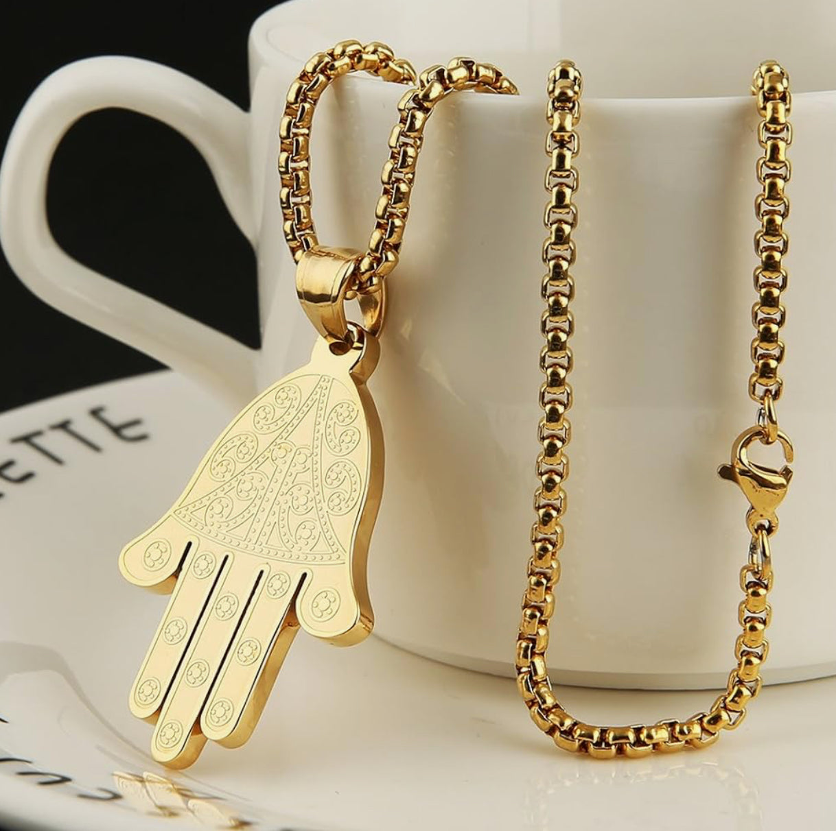 Gold Hamsa Hand Necklace