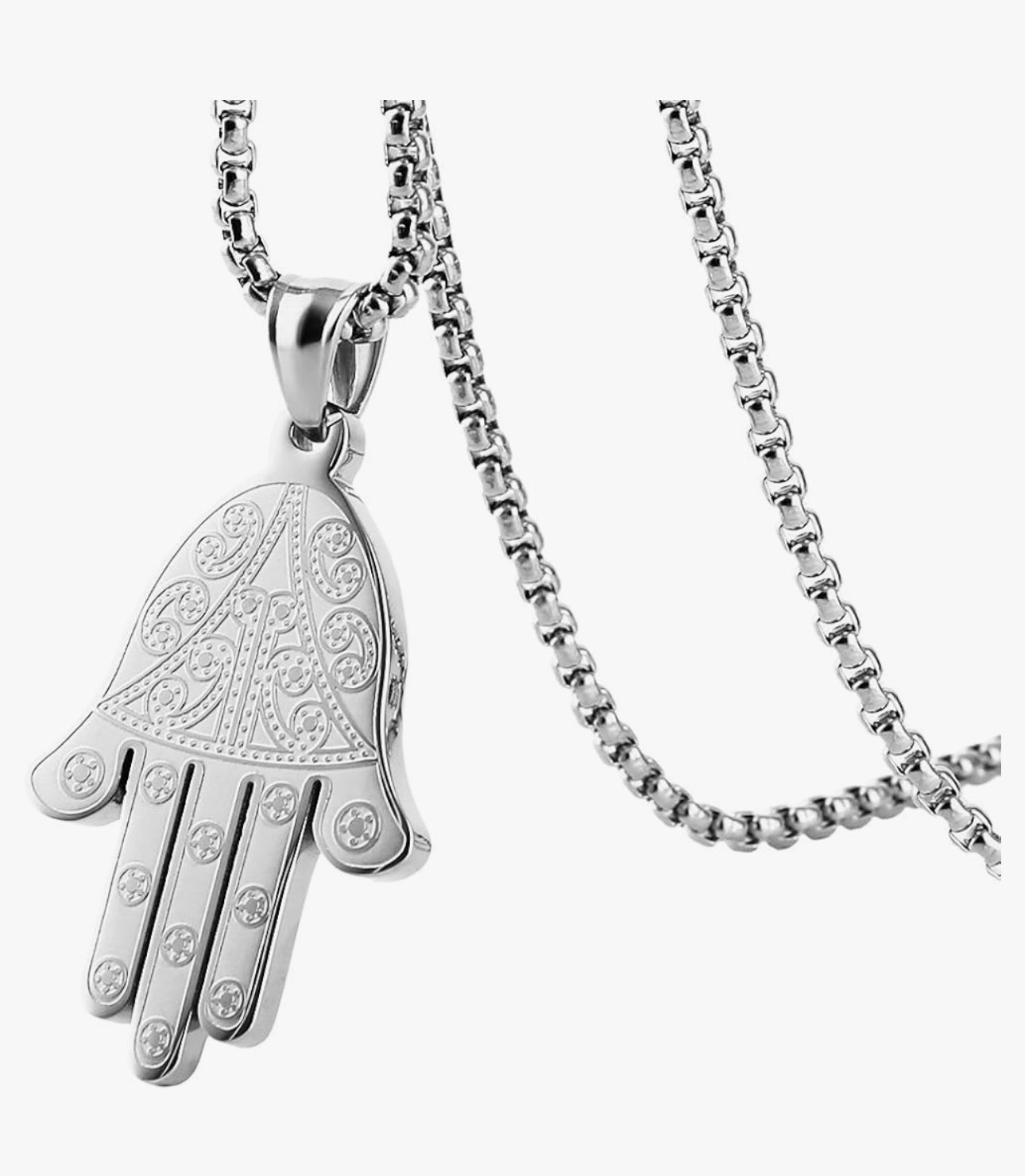 Silver Hamsa Hand Necklace