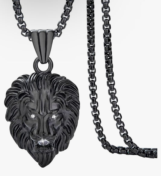 Black Lion Head Necklace
