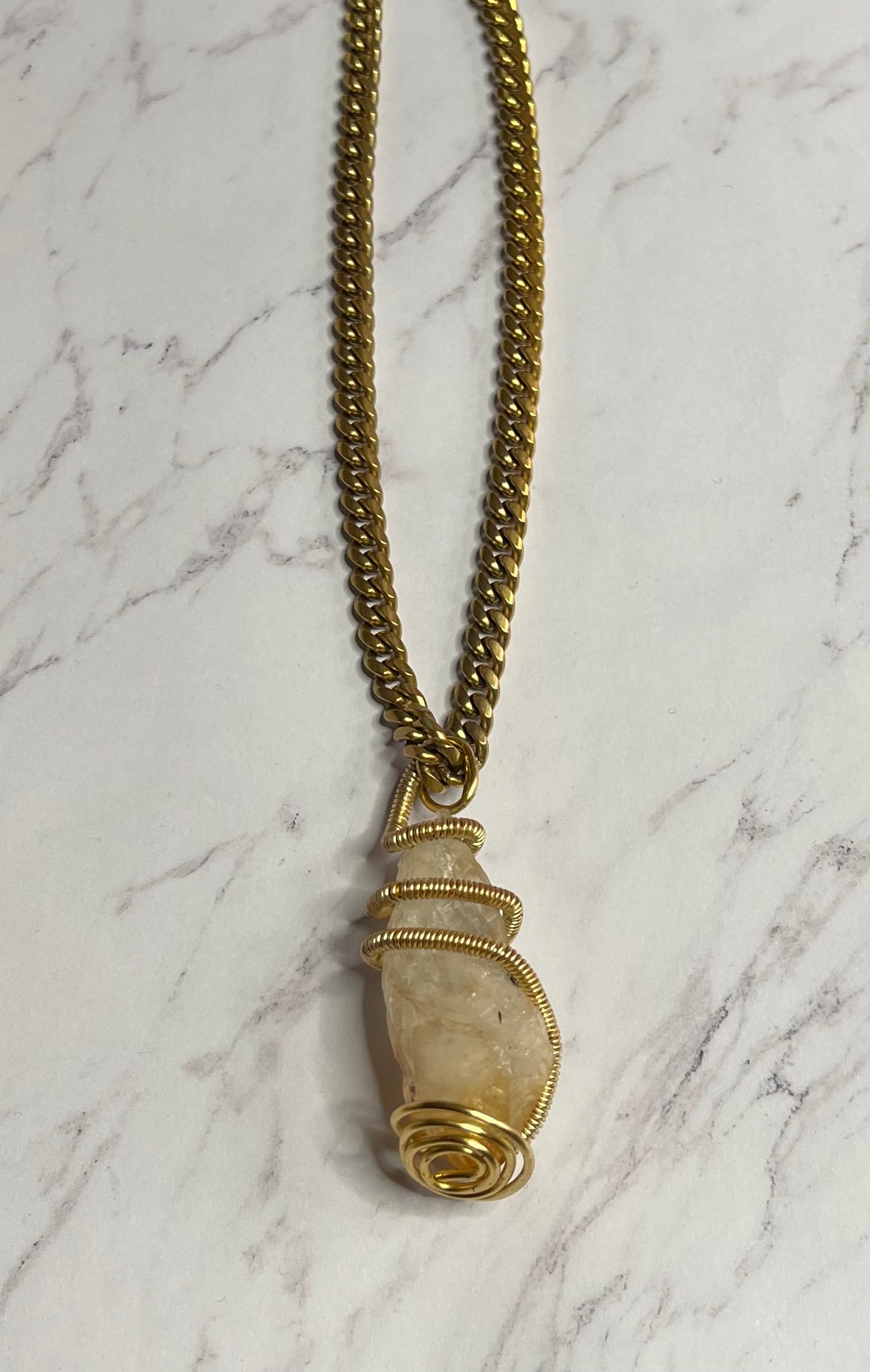 Gold Citrine Necklace