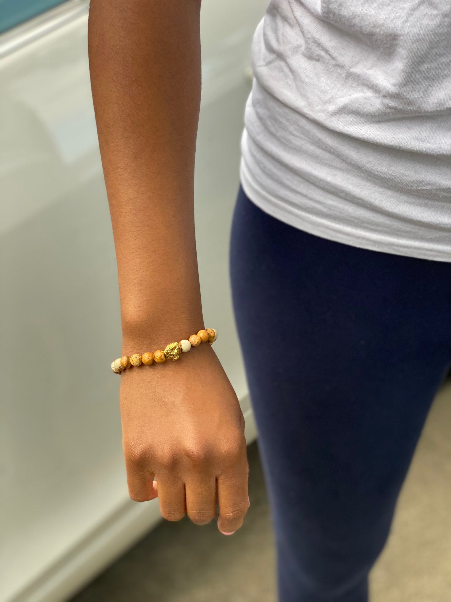 Jasper Lion Head Bracelet