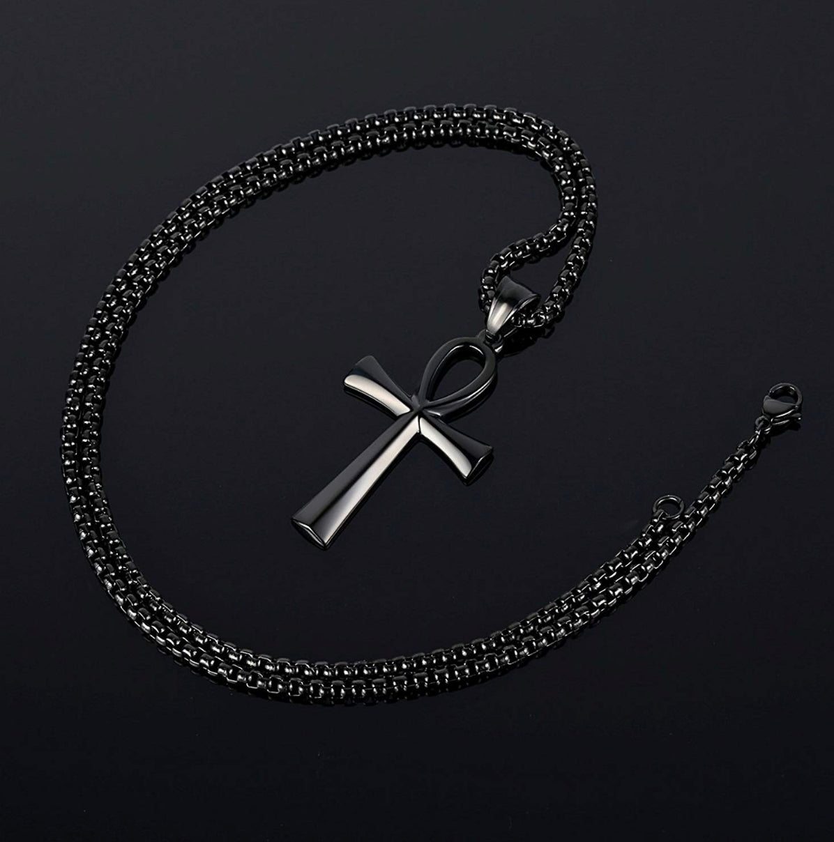 Black Ankh Necklace