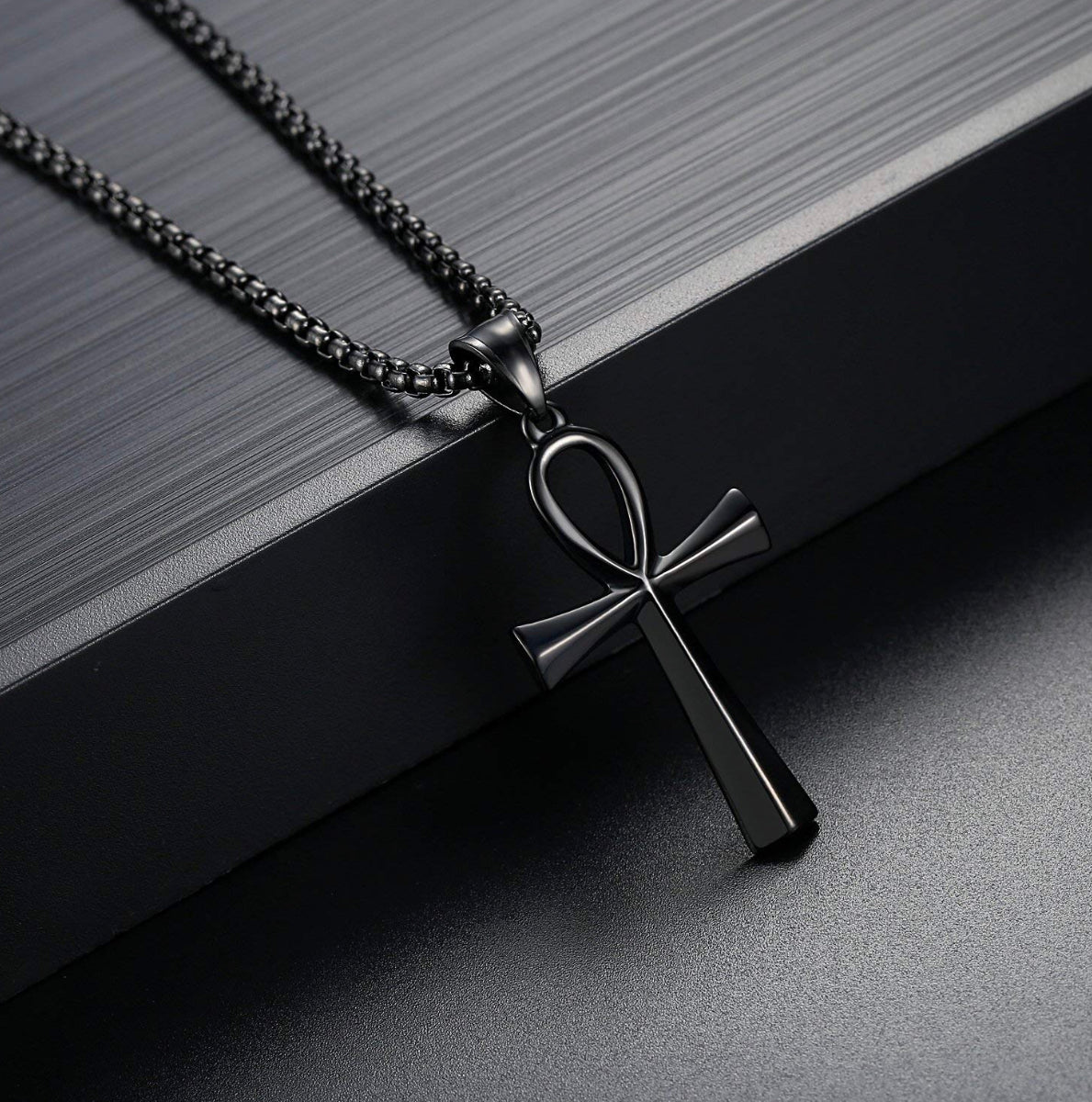 Black Ankh Necklace