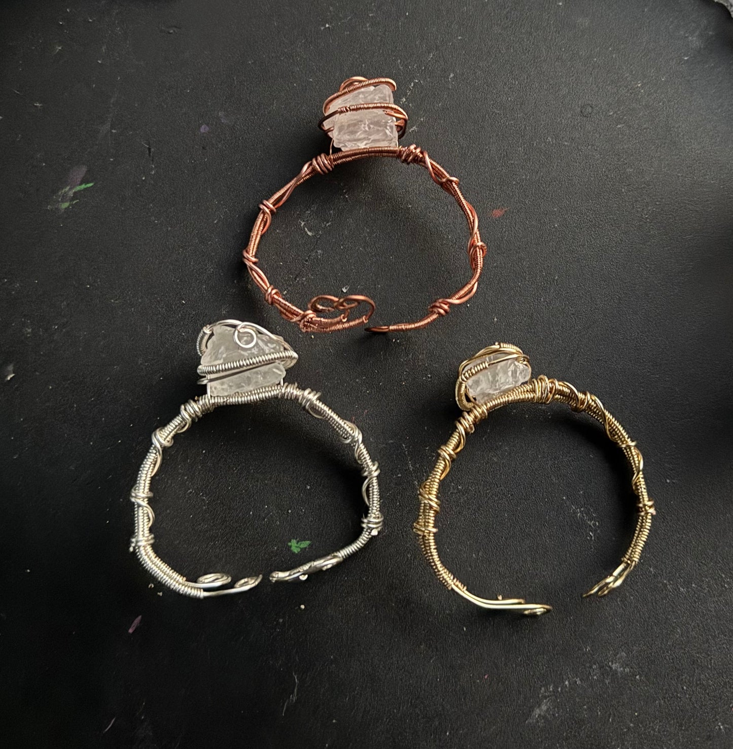 Clear Quartz Wire Wrapped Bracelet