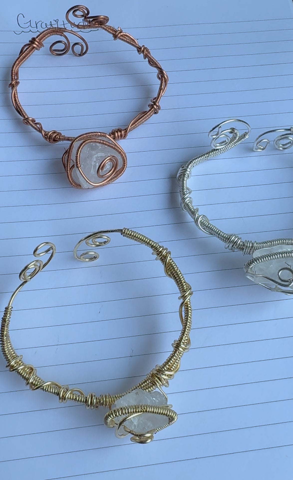 Clear Quartz Wire Wrapped Bracelet