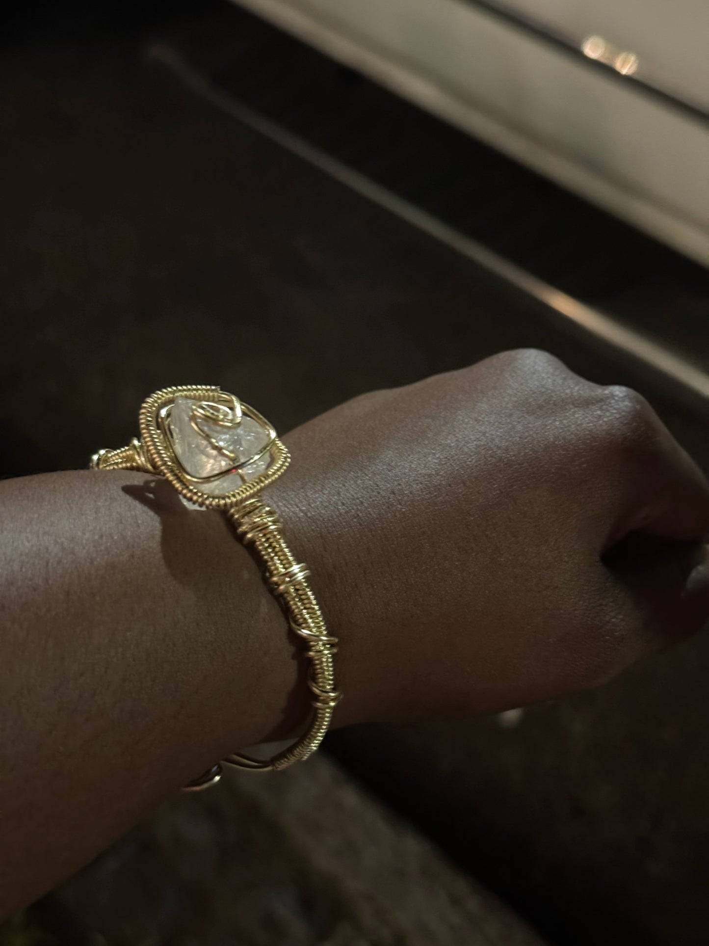 Clear Quartz Wire Wrapped Bracelet