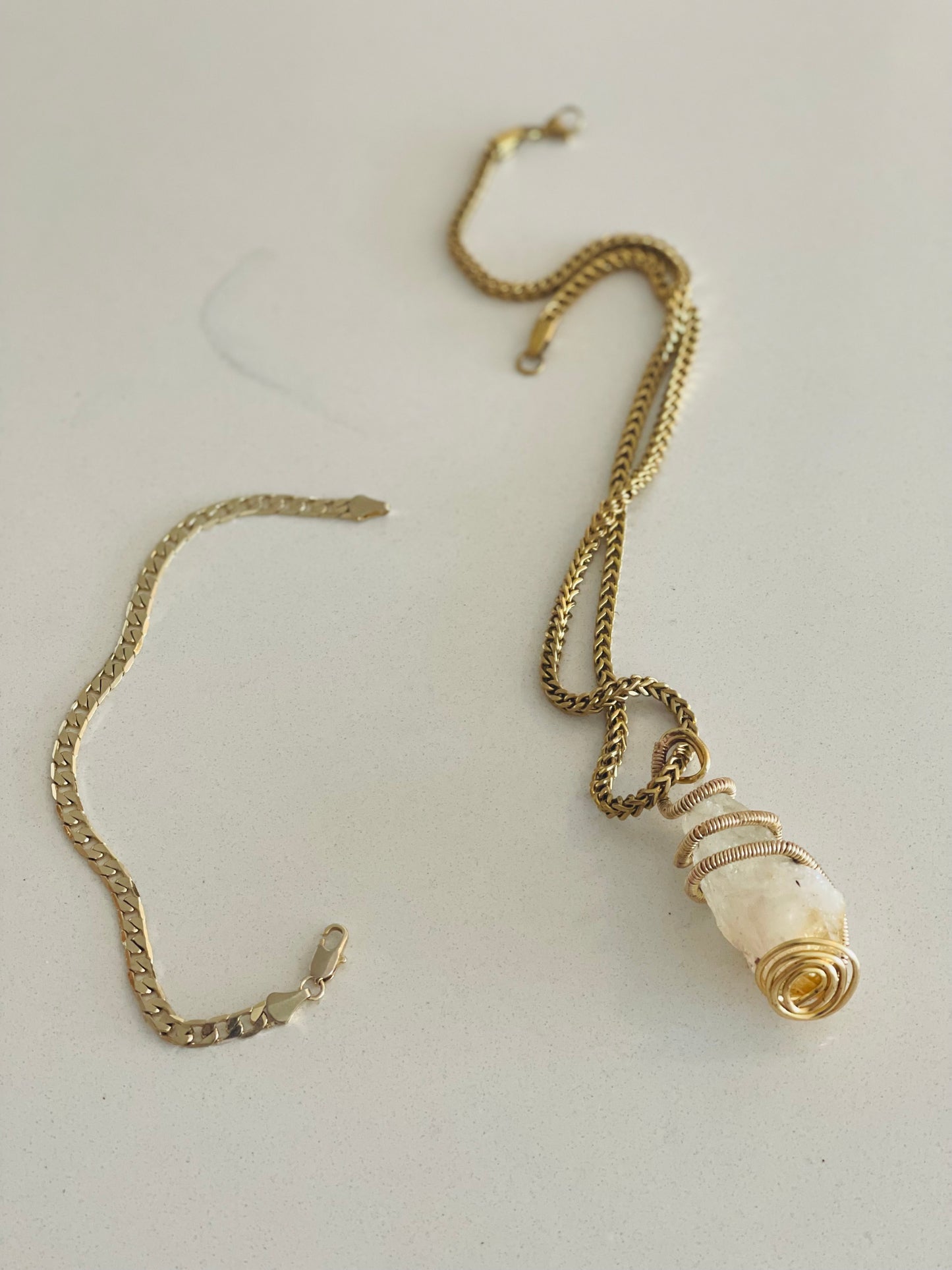 Gold Citrine Necklace