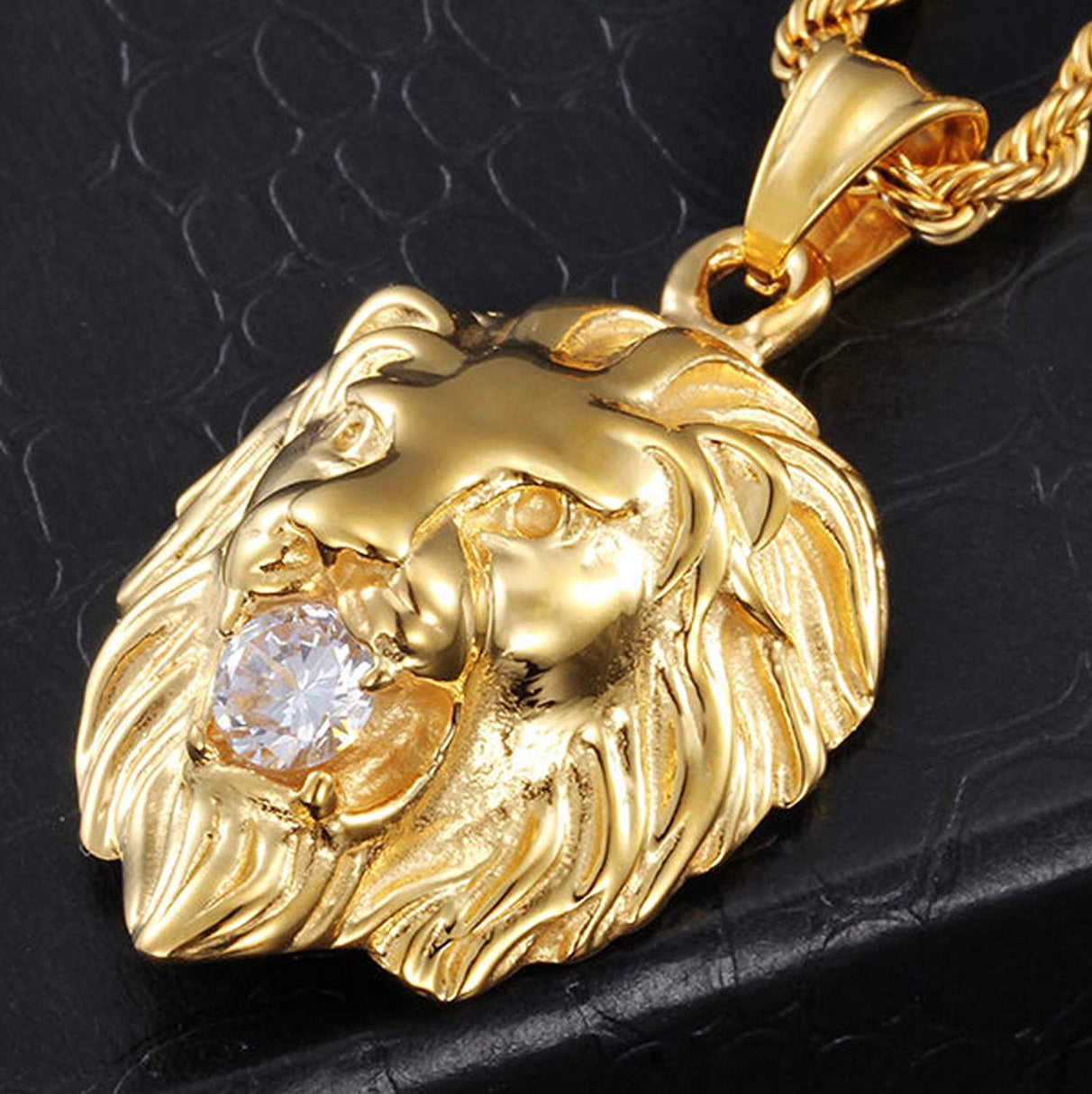 Gold Lion Head Necklace