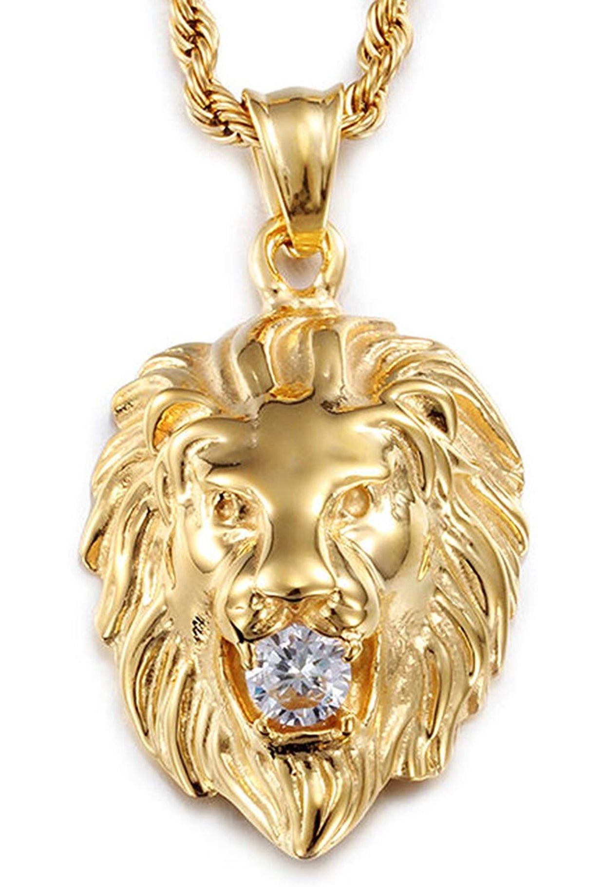 Gold Lion Head Necklace