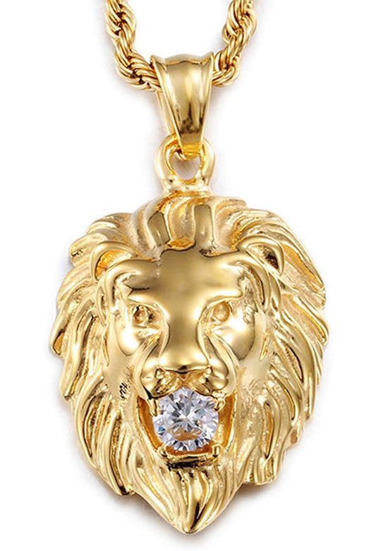 Gold Lion Head Necklace