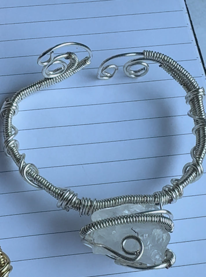 Clear Quartz Wire Wrapped Bracelet