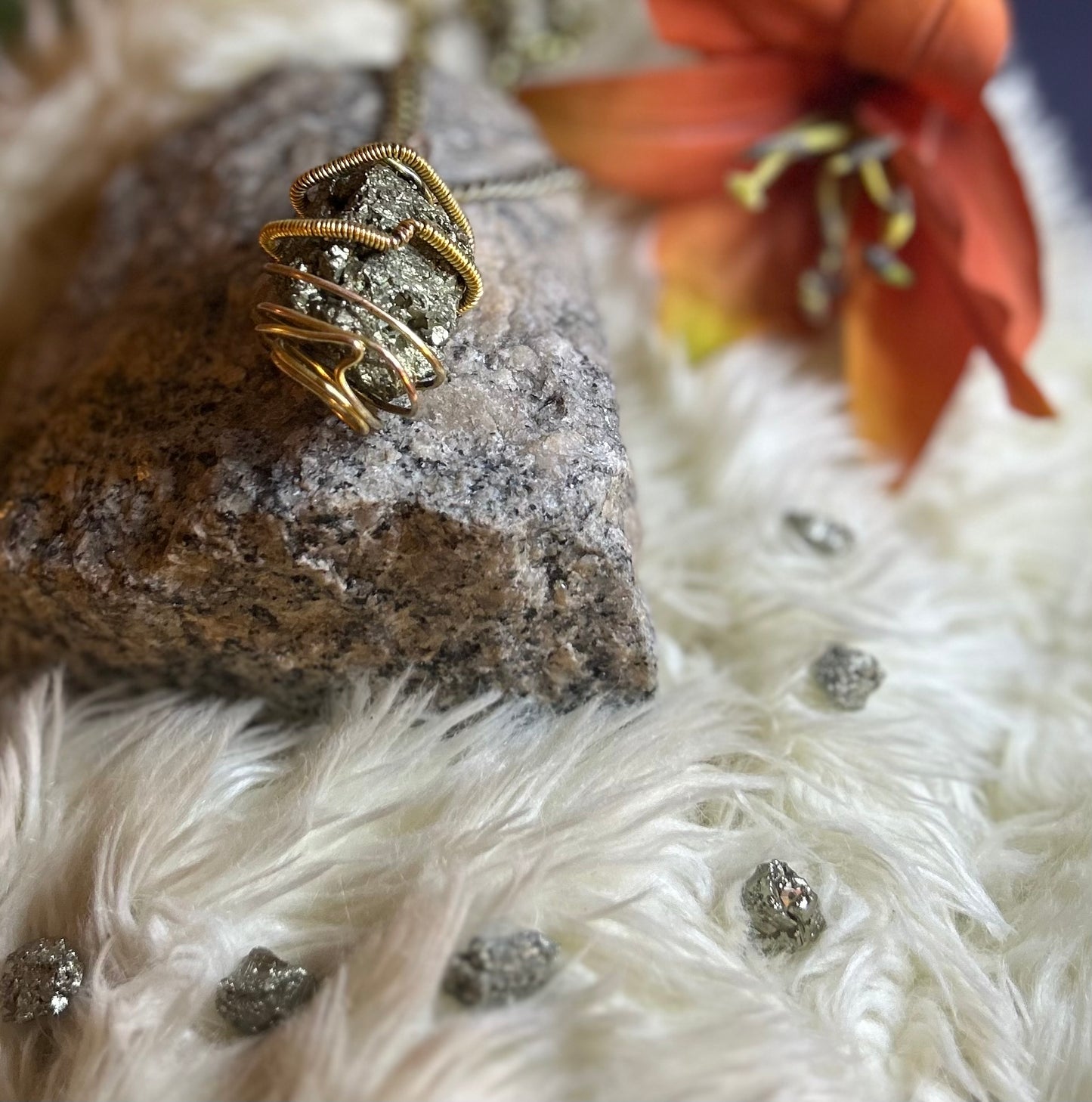 Gold Pyrite Necklace